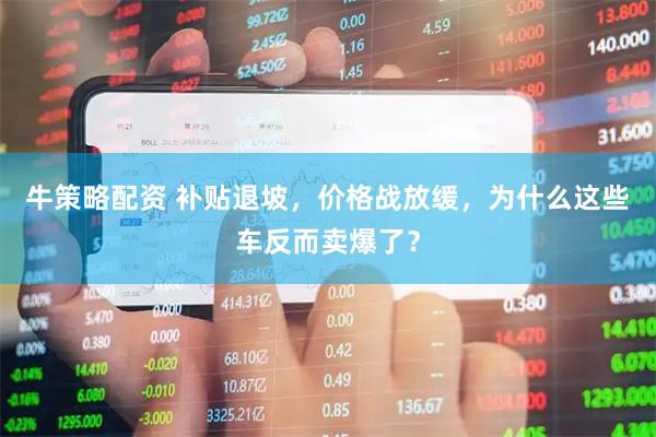 牛策略配资 补贴退坡，价格战放缓，为什么这些车反而卖爆了？